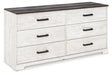 Shawburn Whitewash/Charcoal Gray Dresser by Ashley at Eve Furniture