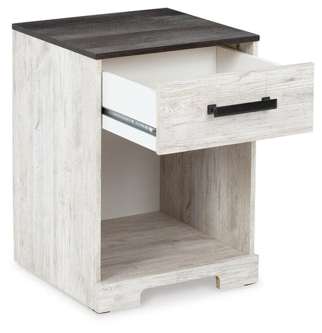 Shawburn Whitewash/Charcoal Gray Nightstand by Ashley at Eve Furniture