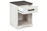 Shawburn Whitewash/Charcoal Gray Nightstand by Ashley at Eve Furniture