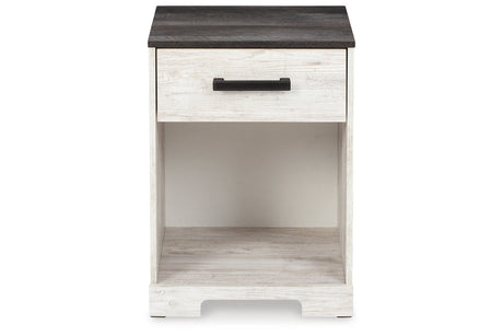 Shawburn Whitewash/Charcoal Gray Nightstand by Ashley at Eve Furniture