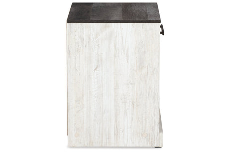 Shawburn Whitewash/Charcoal Gray Nightstand by Ashley at Eve Furniture