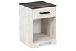 Shawburn Whitewash/Charcoal Gray Nightstand by Ashley at Eve Furniture