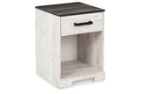 Shawburn Whitewash/Charcoal Gray Nightstand by Ashley at Eve Furniture