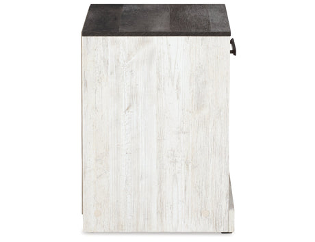 Shawburn Whitewash/Charcoal Gray Nightstand by Ashley at Eve Furniture