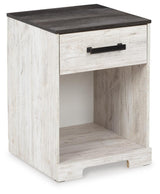 Shawburn Whitewash/Charcoal Gray Nightstand by ASHLEY FURNITURE at Eve Furniture