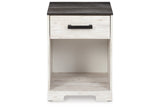 Shawburn Whitewash/Charcoal Gray Nightstand by ASHLEY FURNITURE at Eve Furniture