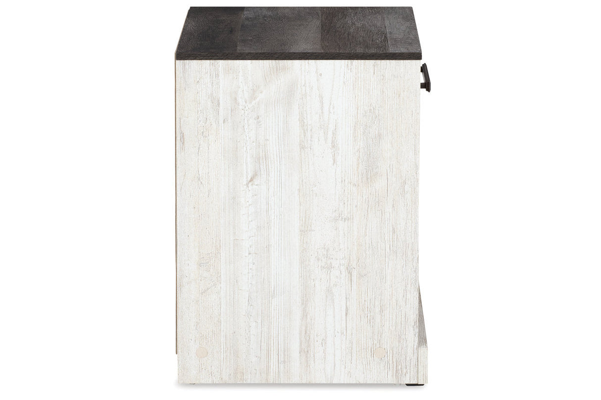Shawburn Whitewash/Charcoal Gray Nightstand by ASHLEY FURNITURE at Eve Furniture