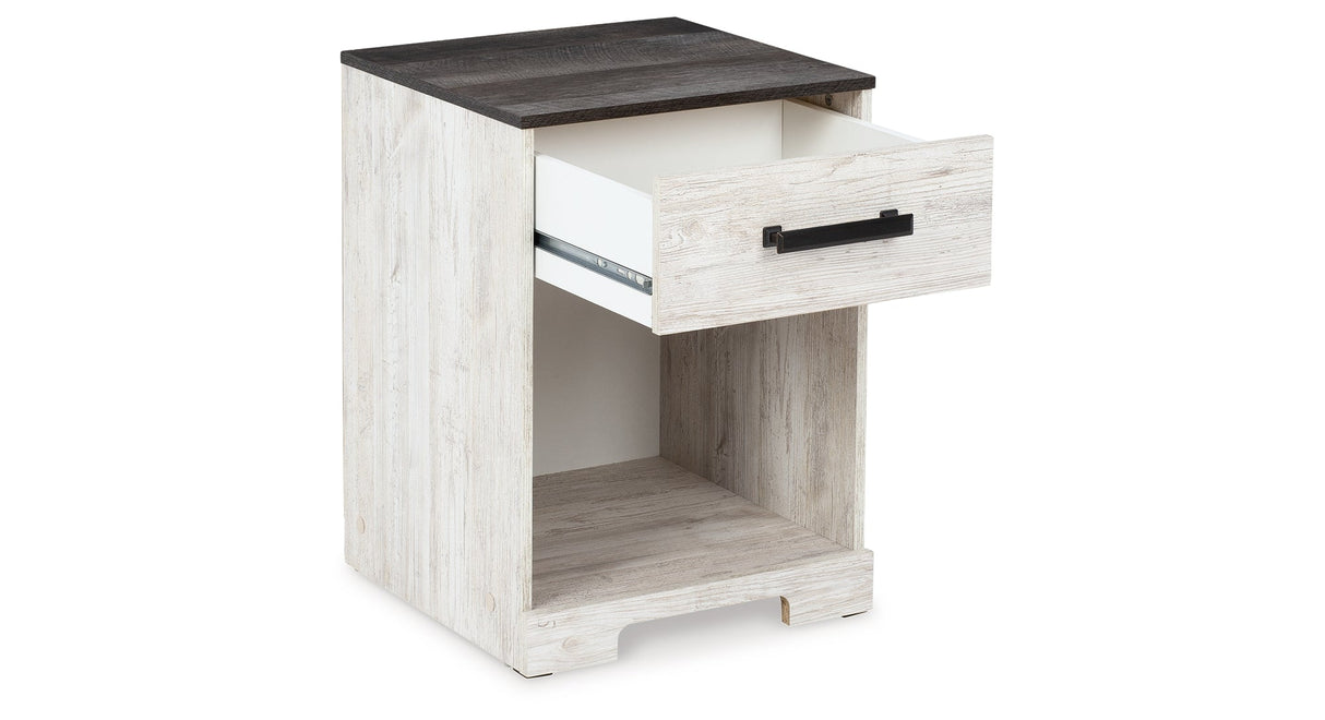 Shawburn Whitewash/Charcoal Gray Nightstand by ASHLEY FURNITURE at Eve Furniture