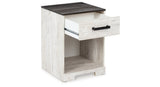 Shawburn Whitewash/Charcoal Gray Nightstand by ASHLEY FURNITURE at Eve Furniture