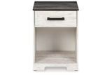 Shawburn Whitewash/Charcoal Gray Nightstand by Ashley at Eve Furniture
