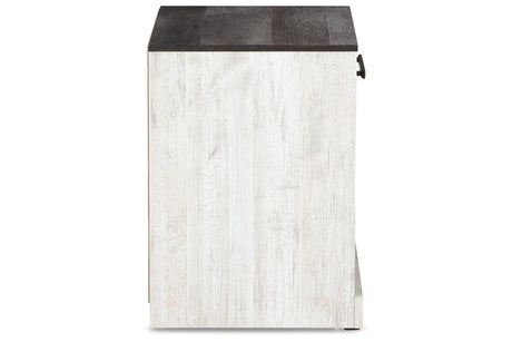 Shawburn Whitewash/Charcoal Gray Nightstand by Ashley at Eve Furniture