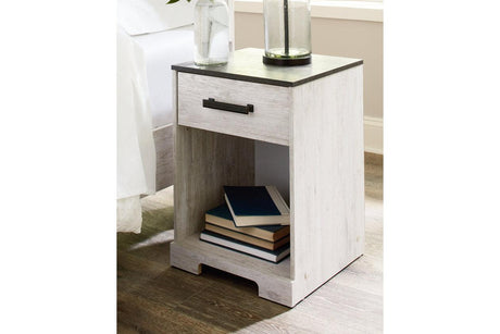 Shawburn Whitewash/Charcoal Gray Nightstand by Ashley at Eve Furniture