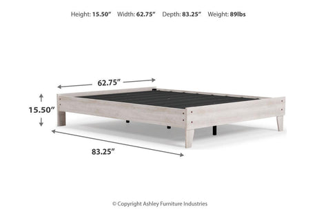 Shawburn Whitewash Queen Platform Bed by Ashley at Eve Furniture