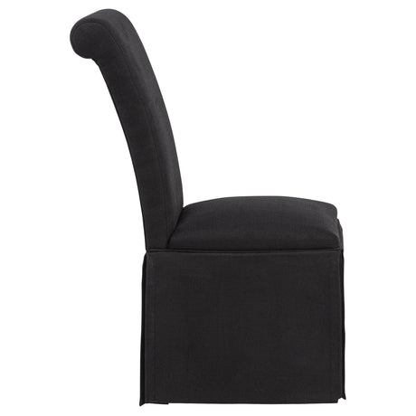 Shawna Black Upholstered Skirted Side Chair (Set of 2) by Coaster at Eve Furniture
