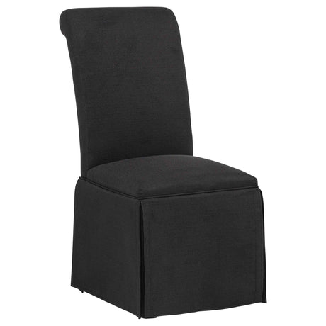 Shawna Black Upholstered Skirted Side Chair (Set of 2) by Coaster at Eve Furniture