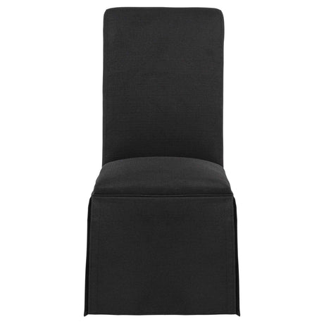 Shawna Black Upholstered Skirted Side Chair (Set of 2) by Coaster at Eve Furniture