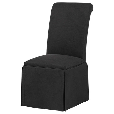 Shawna Black Upholstered Skirted Side Chair (Set of 2) by Coaster at Eve Furniture