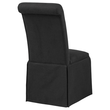 Shawna Black Upholstered Skirted Side Chair (Set of 2) by Coaster at Eve Furniture