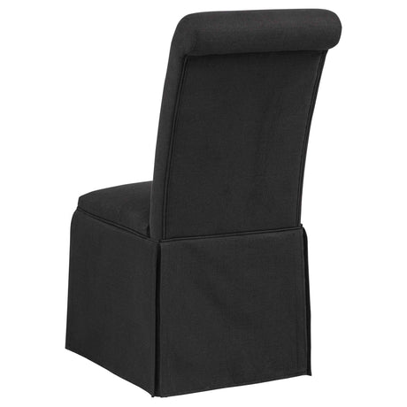 Shawna Black Upholstered Skirted Side Chair (Set of 2) by Coaster at Eve Furniture