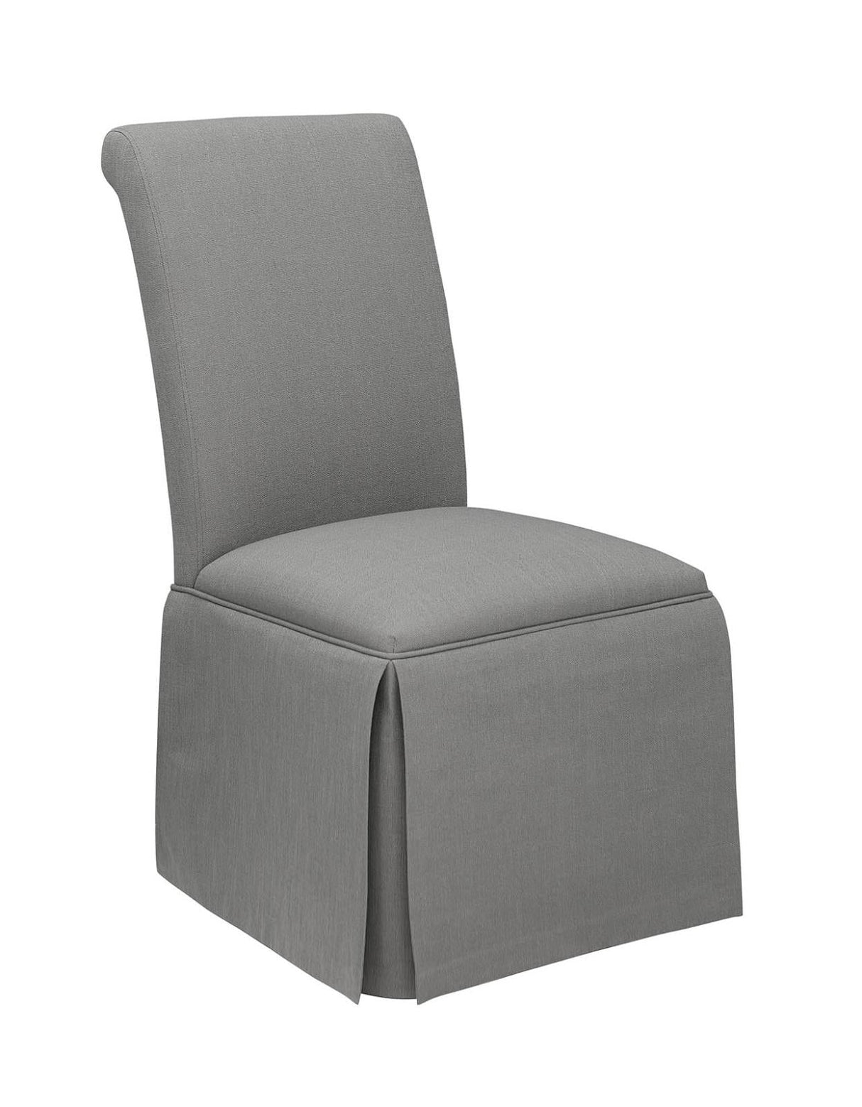 Shawna Upholstered Skirted Parson Dining Side Chair Gray (Set of 2)