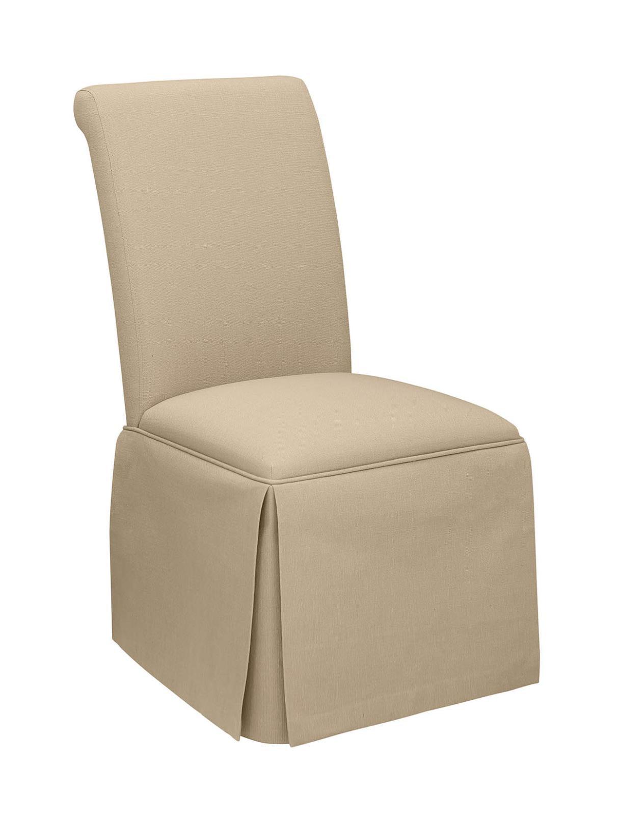 Shawna Upholstered Skirted Parson Dining Side Chair Khaki (Set of 2) by Coaster at Eve Furniture