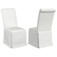 Shawna Upholstered Skirted Parson Dining Side Chair White (Set of 2) by Coaster at Eve Furniture