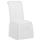 Shawna White Upholstered Skirted Side Chair (Set of 2) by Coaster at Eve Furniture
