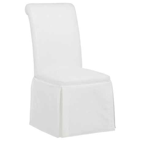 Shawna White Upholstered Skirted Side Chair (Set of 2) by Coaster at Eve Furniture