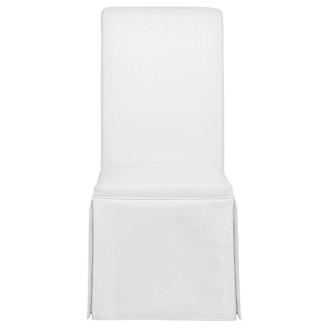 Shawna White Upholstered Skirted Side Chair (Set of 2) by Coaster at Eve Furniture