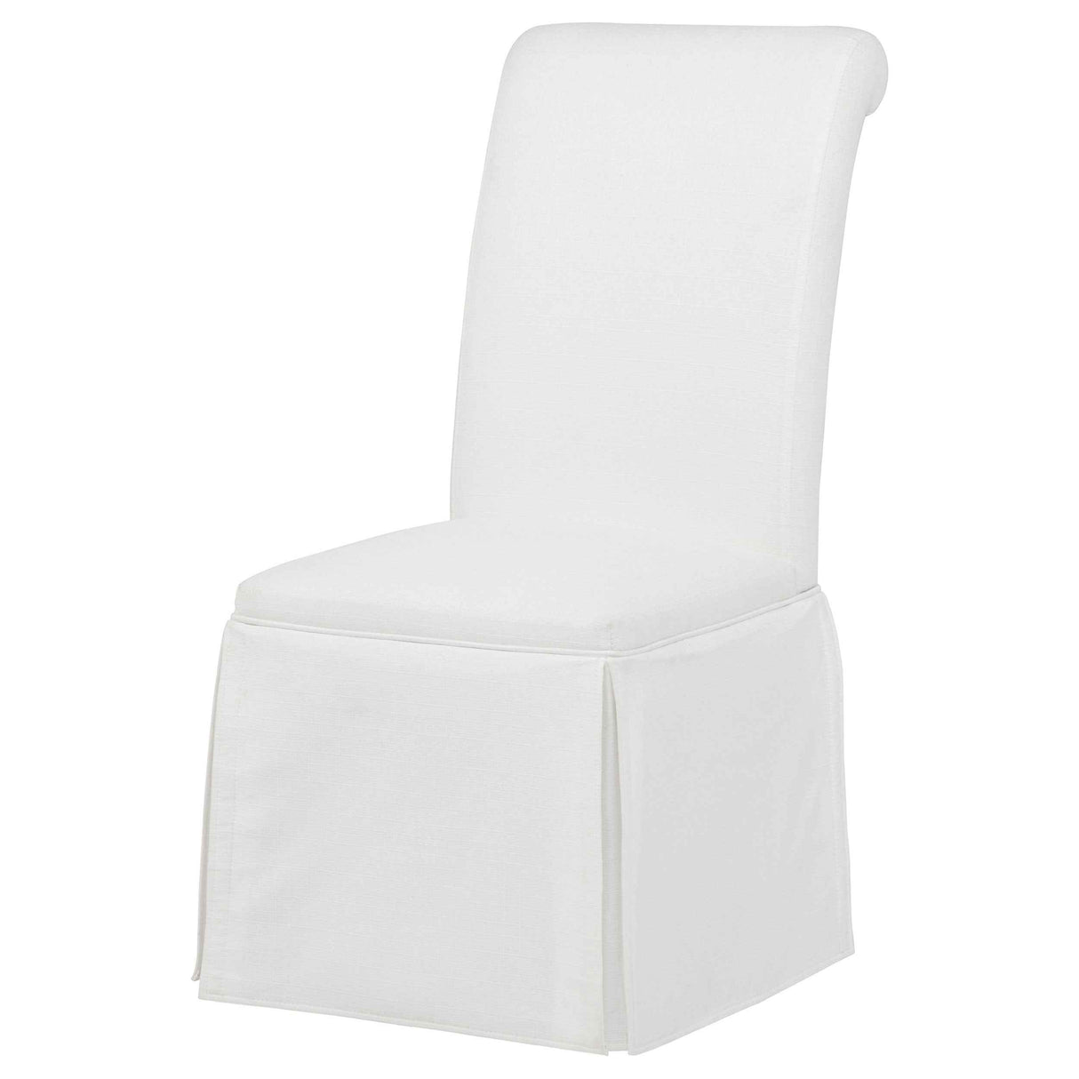 Shawna White Upholstered Skirted Side Chair (Set of 2) by Coaster at Eve Furniture