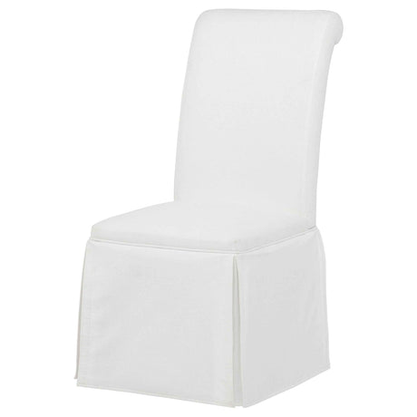 Shawna White Upholstered Skirted Side Chair (Set of 2) by Coaster at Eve Furniture