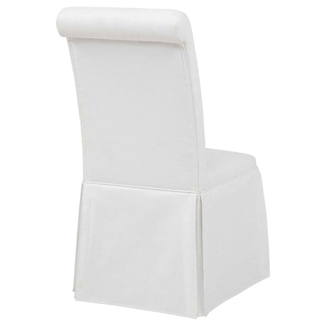 Shawna White Upholstered Skirted Side Chair (Set of 2) by Coaster at Eve Furniture