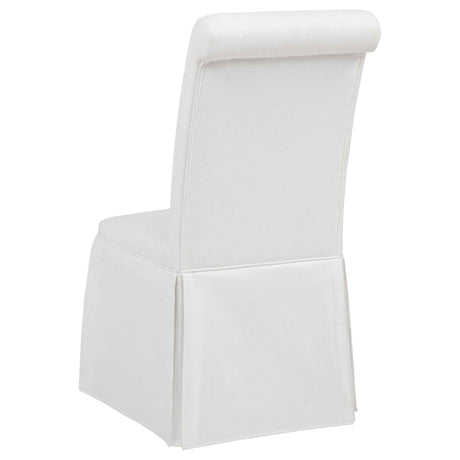 Shawna White Upholstered Skirted Side Chair (Set of 2) by Coaster at Eve Furniture