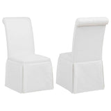 Shawna White Upholstered Skirted Side Chair (Set of 2) by Coaster at Eve Furniture