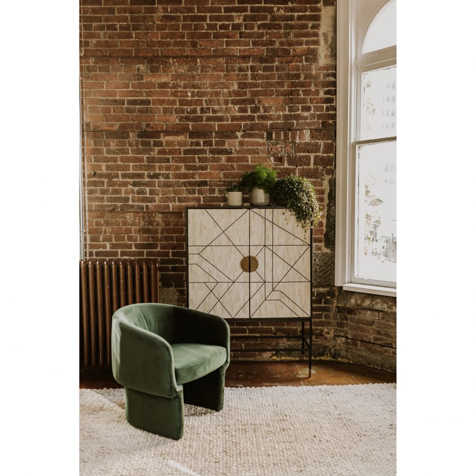 Shaws Cabinet Cream and Black by Moe's Home at Eve Furniture