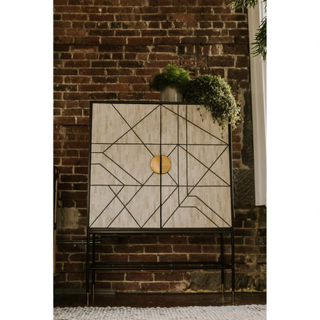 Shaws Cabinet Cream and Black by Moe's Home at Eve Furniture