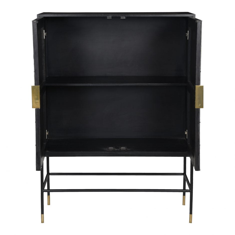 Shaws Cabinet Cream and Black by Moe's Home at Eve Furniture