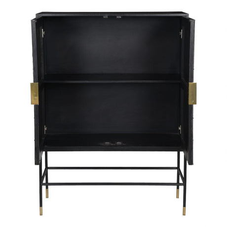 Shaws Cabinet Cream and Black by Moe's Home at Eve Furniture