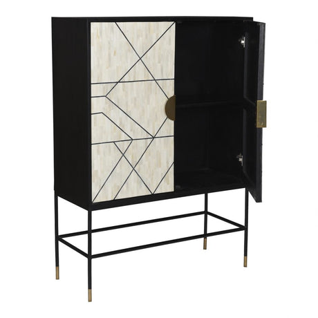 Shaws Cabinet Cream and Black by Moe's Home at Eve Furniture