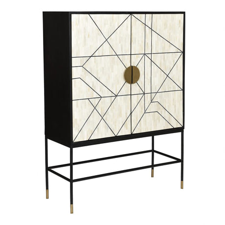 Shaws Cabinet Cream and Black by Moe's Home at Eve Furniture