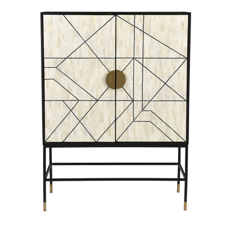 Shaws Cabinet Cream and Black by Moe's Home at Eve Furniture