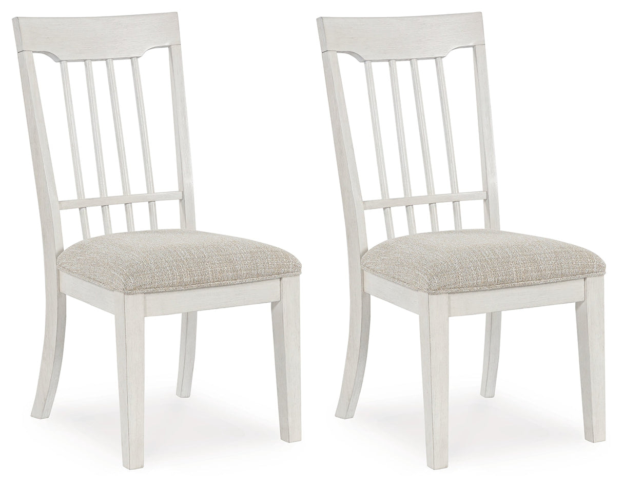 Shaybrock Antique White/Brown Dining Chair, Set of 2