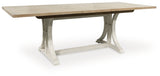 Shaybrock Antique White/Brown Dining Extension Table