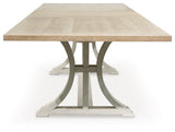 Shaybrock Antique White/Brown Dining Extension Table