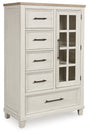 Shaybrock Antique White/Brown Door Chest by Ashley at Eve Furniture