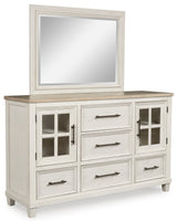 Shaybrock Antique White/Brown Dresser by Ashley at Eve Furniture