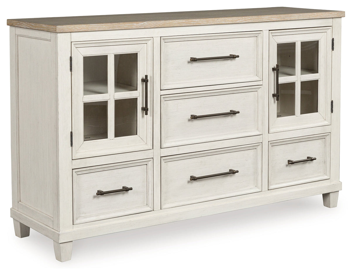 Shaybrock Antique White/Brown Dresser by Ashley at Eve Furniture