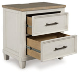 Shaybrock Antique White/Brown Nightstand by Ashley at Eve Furniture