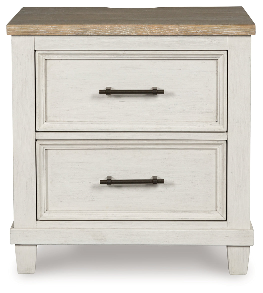 Shaybrock Antique White/Brown Nightstand by Ashley at Eve Furniture