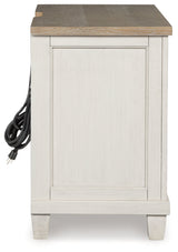 Shaybrock Antique White/Brown Nightstand by Ashley at Eve Furniture